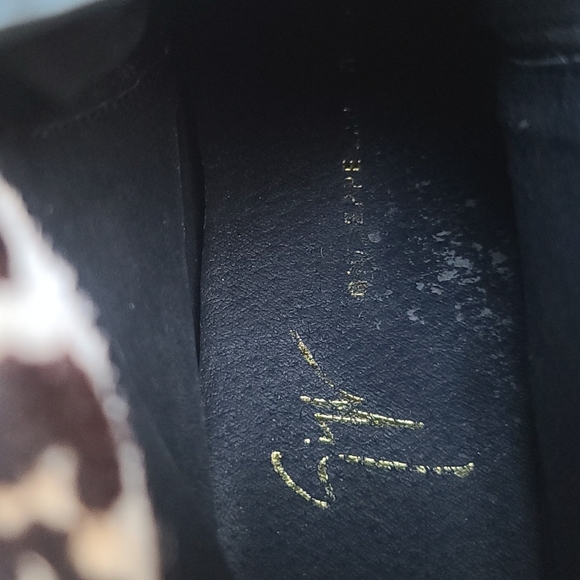 Giuseppe Zanotti Leopard-Print Calf Hair Wedge Sneaker Size 39 EUC - Picture 13 of 16